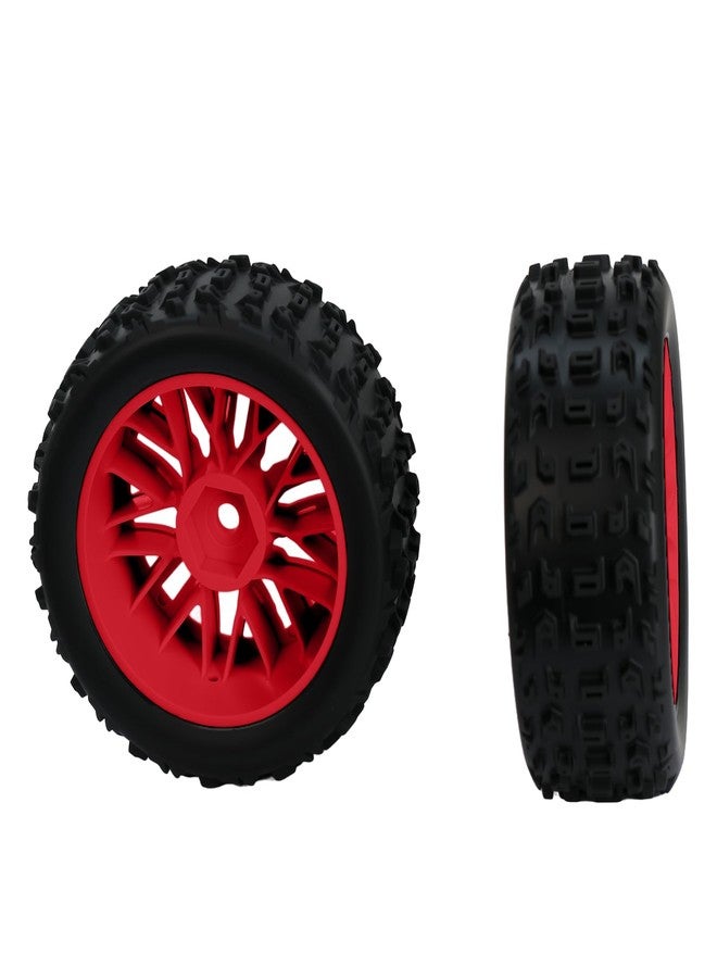 POLANTA 4Pcs RC Wheels and Tires for Arrma 1/18 Typhon Grom RC Crawler Car (Red) - Image 5